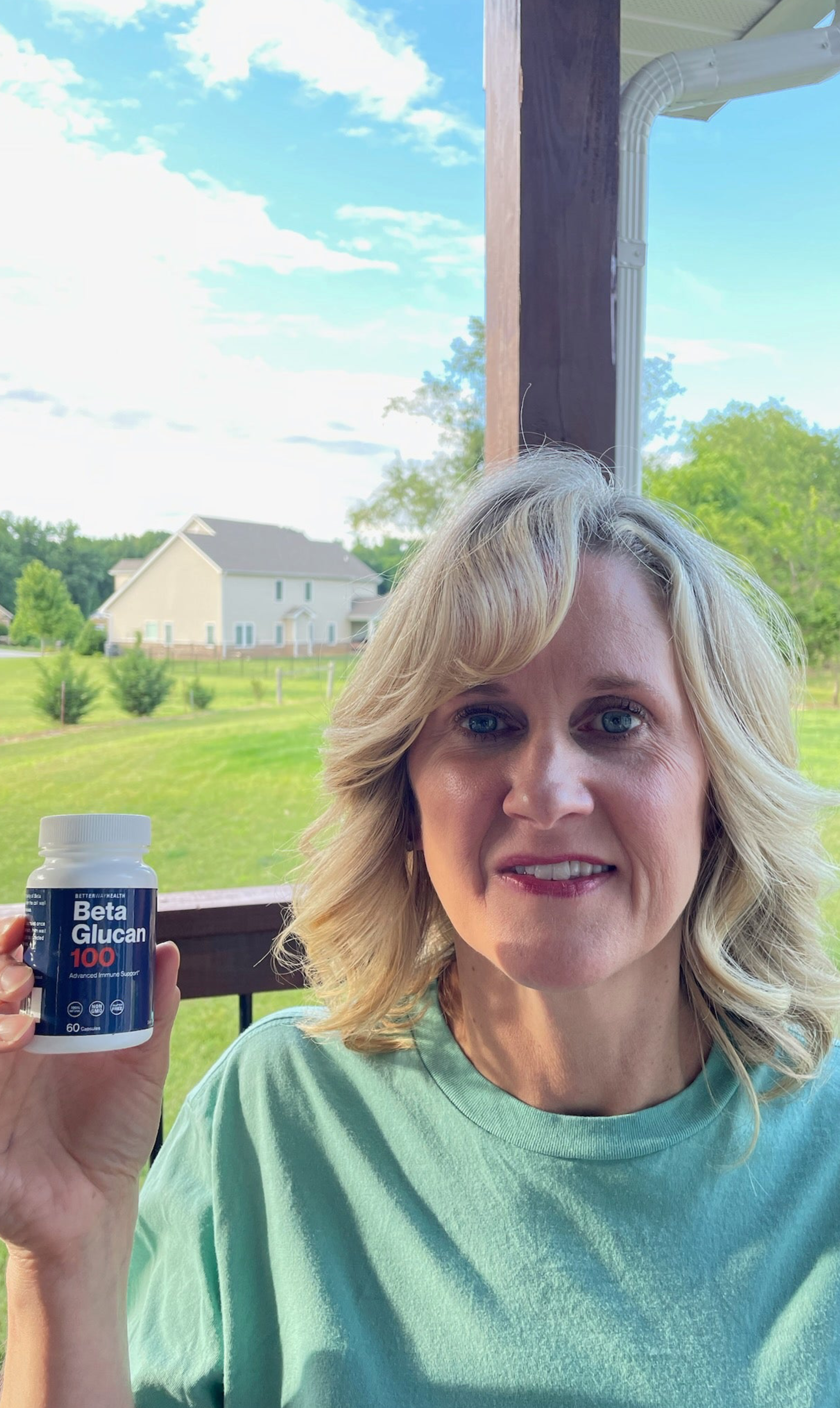 customer showing BetterWayHealth Beta Glucan 100